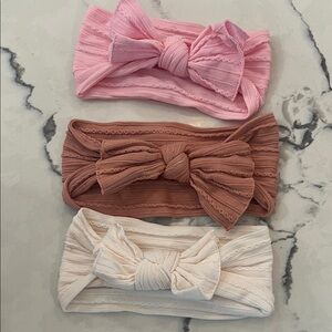 Stylish Pink, Brown, and Cream Hairbands for Kids